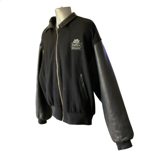 iD Wear Tostitos Fiesta Bowl Bomber Jacket Wool Blend Leather Sleeve Size XL - Picture 2 of 8